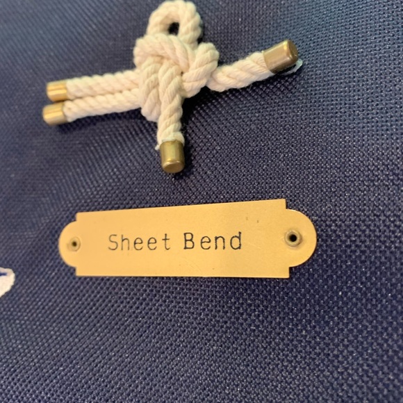 Vtg Coast Guard Nautical tie Knot Chart Banner Canvas - Picture 9 of 15